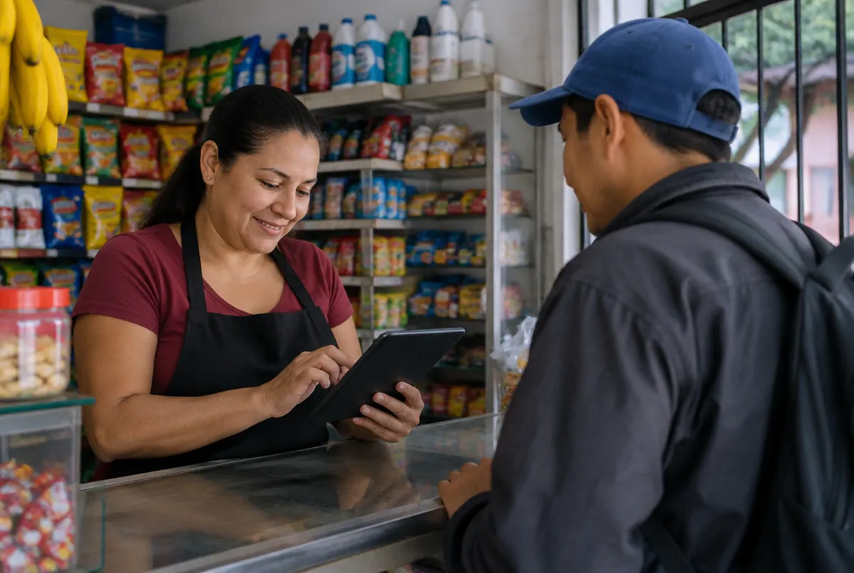 Tendero en Colombia registra en la plataforma un giro a Venezuela para un cliente venezolano